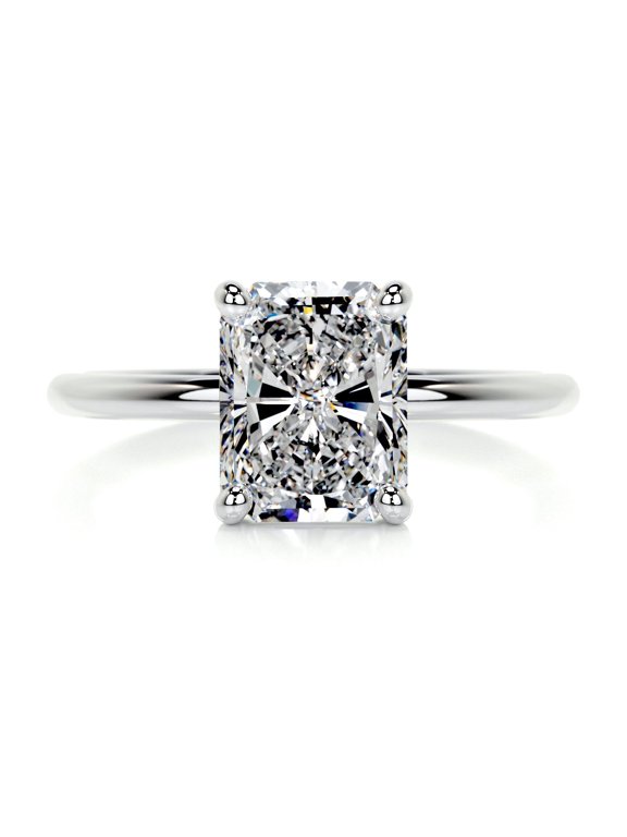1.9 Ct Radiant Excellent Cut Lab-Created Simulated Diamond Solitaire Wedding Ring 14K White Gold Plated Ring for Her