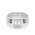 thumbnail image 1 of Alor Jewel 14K White Gold Plated Moissanite - Radiant Cut Excellent 2 Ct Moissanite Ring For Women's - Two Band Moissanite Ring for Women's - Solitaire Moissanite Ring for Women's - Gift for Her, 1 of 3
