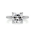 thumbnail image 1 of Alor Jewel 14K White Gold Plated Moissanite Ring - Cushion Cut Excellent 2.3 Ct Moissanite Ring For Women's - Eternity Moissanite Ring for Women's - Solitaire with Accent Moissanite Ring for Women's, 1 of 3