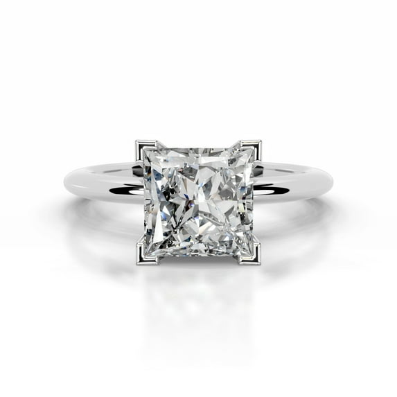 Alor Jewel 14K White Gold Plated Ring - Princess Cut Excellent 2 Ct Moissanite Ring For Women's - Solitaire Moissanite Ring for Women's - Simple Stone Moissanite Ring for Women's - Wedding Ring