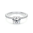 thumbnail image 1 of Alor Jewel 14K White Gold Plated Ring for Her - Wedding Ring - Round Cut Brilliant 1.8 Ct Moissanite Ring For Women's - Solitaire with Accent Moissanite Ring - Eternity Band Moissanite Ring for Her, 1 of 3