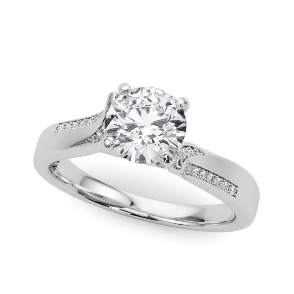1.00 Carat Yellow Diamond Solitaire Ring – 14K White Gold Engagement Ring (Size 8)