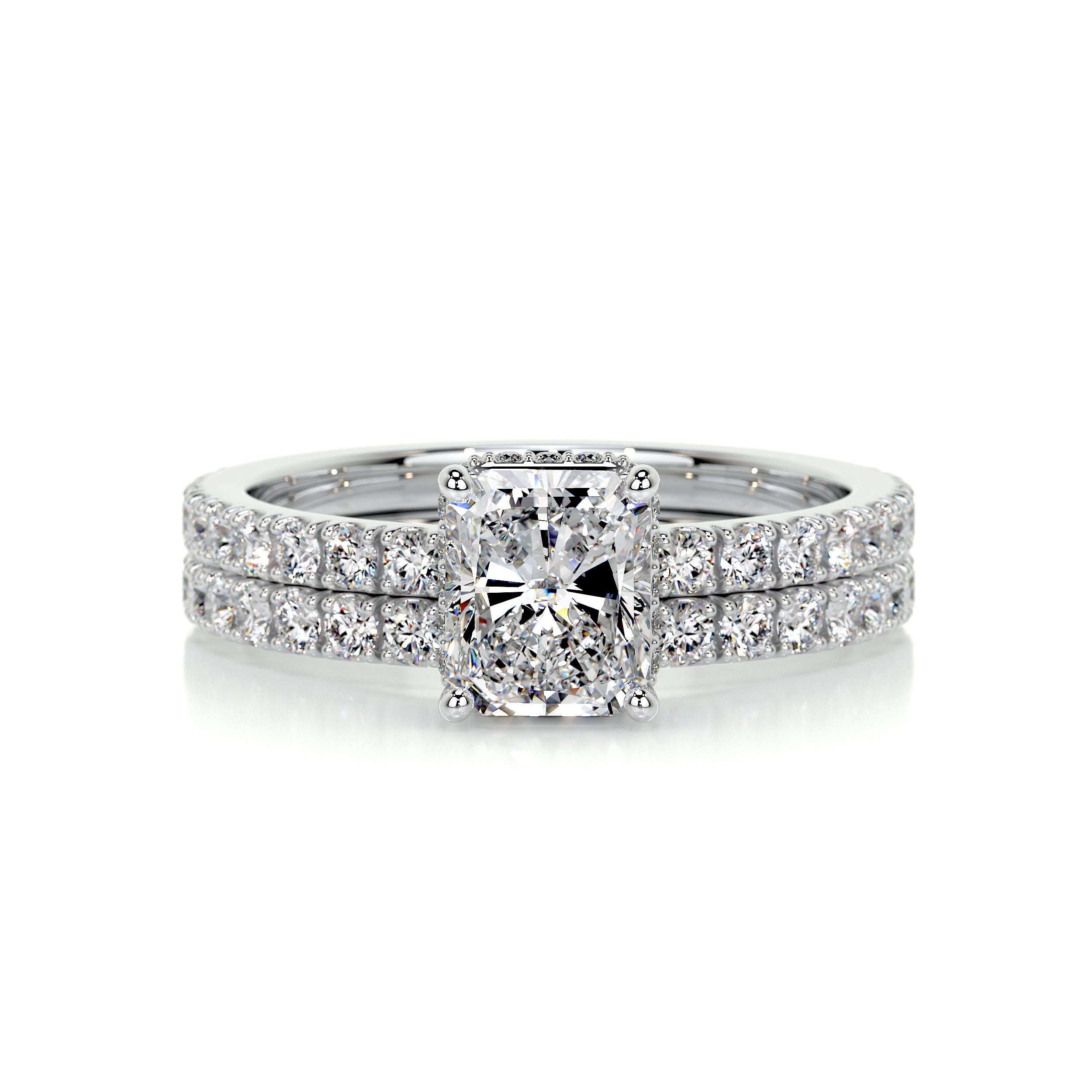 Alor Jewel Elegant 1.7 Ct Radiant Cut Hidden Halo Moissanite Wedding ...