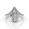 thumbnail image 1 of Alor Jewel Oval Cut Excellent 2.1 Ct Moissanite Ring For Women's - 14K White Gold Plated Moissanite Ring for Women's - Eternity V Shape Moissanite Ring for Women's - Crown Moissanite Ring for Women's, 1 of 4