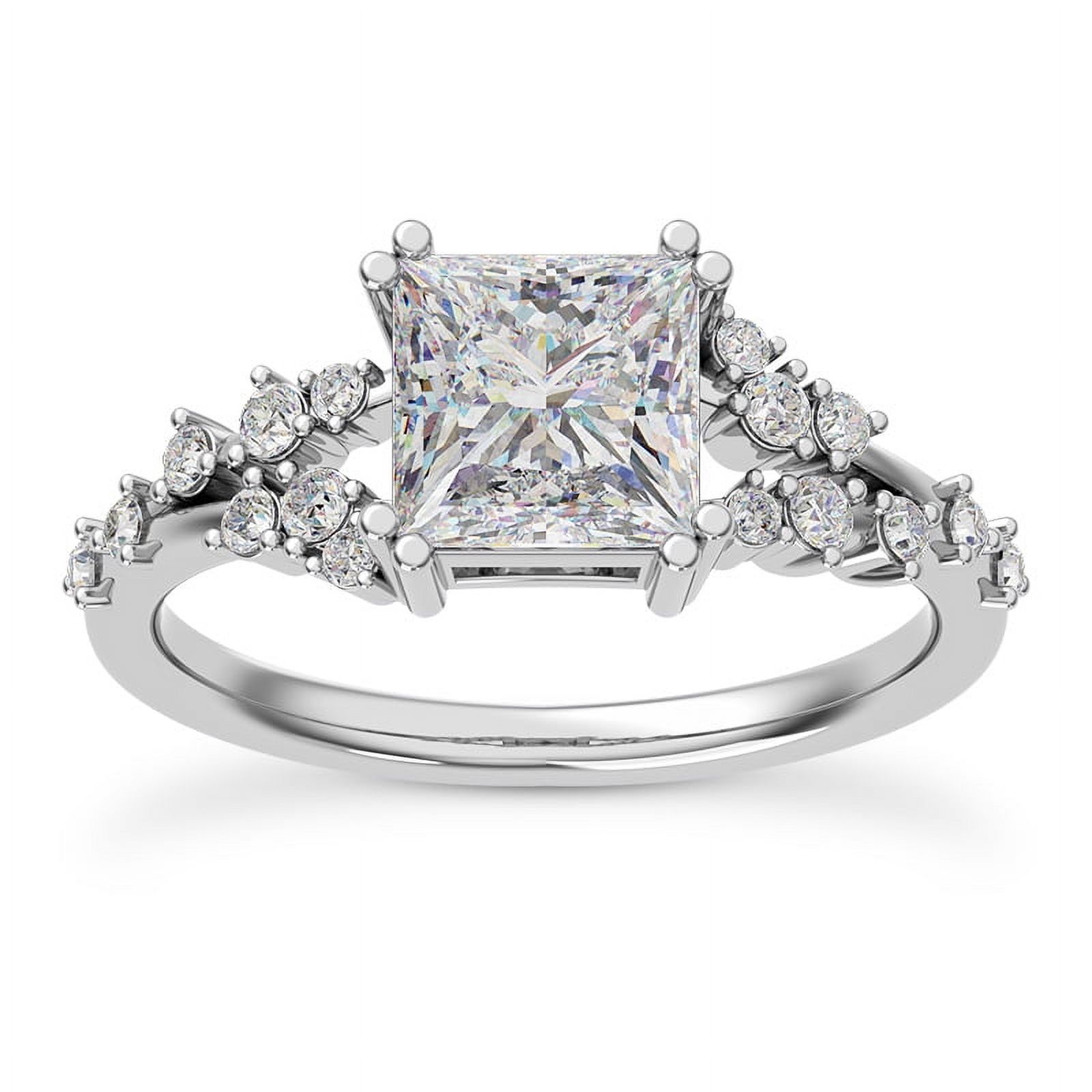Alor Jewel Princess Cut Diamond Engagement Ring - 2.1 Ct Lab-Created ...