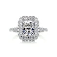 thumbnail image 1 of Alor Jewel Radiant Cut Excellent 2 Ct Moissanite Ring For Women's - Wedding Ring - 14K White Gold Plated Ring for Women's - Halo Moissanite Ring for Women's - Eternity Moissanite Ring for Women's, 1 of 3