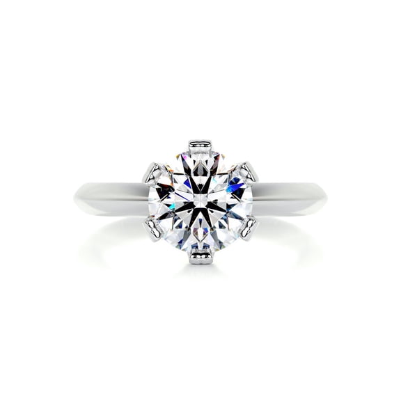 Alor Jewel Round Cut Brilliant 1.8 Ct Moissanite Ring For Women's - Solitaire Moissanite Ring - 14K White Gold Plated Moissanite Ring - Solo Stone Moissanite Ring for Her - Moissanite Ring for Ring