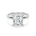 thumbnail image 1 of Alor Jewel Solitaire Moissanite Ring - Princess Cut Excellent 1.9 Ct Moissanite Ring For Women's - 14K White Gold Plated Moissanite Ring - Solo Stone Moissanite Ring for Her - Moissanite Ring, 1 of 3