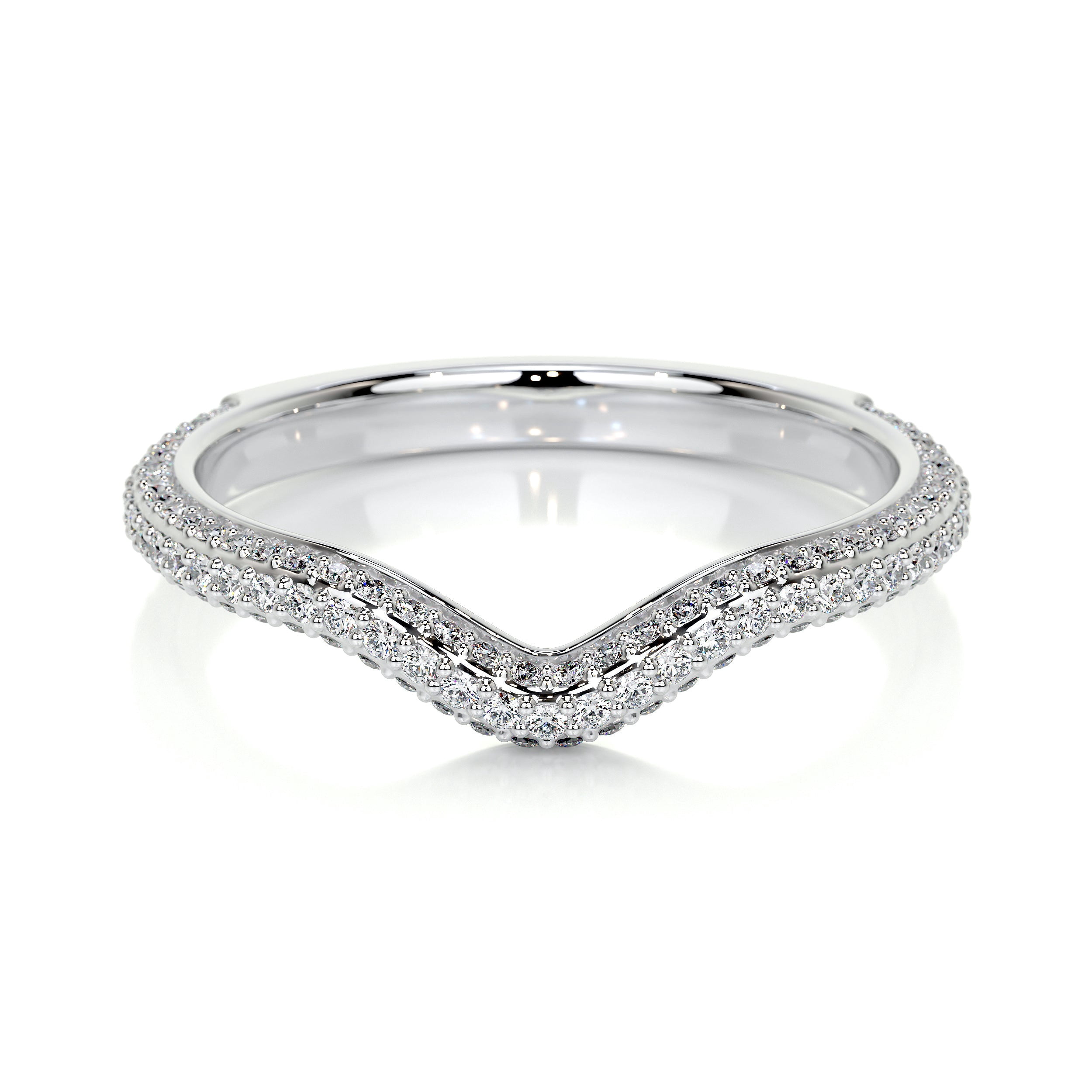 Alor Jewel Stunning 0.4 Ct Round Cut V Shape Broad Eternity Moissanite ...