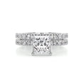 thumbnail image 1 of Alor Jewel Stunning 1.9 Ct Princess Cut Two Eternity Ring for Her - Moissanite - 14K White Gold Plated - Engagement, Wedding, Anniversary Gifts for Her - Classic Prong Setting, 1 of 3
