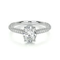 thumbnail image 1 of Alor Jewel Wedding Ring - 14K White Gold Plated Moissanite Ring - Oval Cut Excellent 1.9 Ct Moissanite Ring - Solitaire with Accent Moissanite Ring for Her - Bezel Hidden Halo Moissanite Ring for Her, 1 of 3