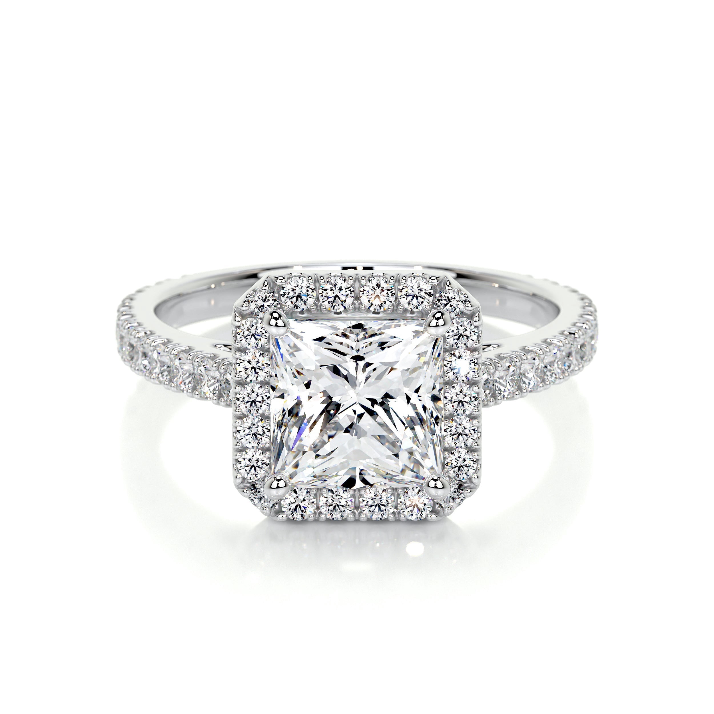 Alor Jewel Wedding Ring - 14K White Gold Plated Moissanite Ring ...