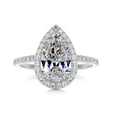thumbnail image 1 of Alor Jewel Wedding Ring - 14K White Gold Plated Ring for Her - Pear Cut Excellent 2.1 Ct Moissanite Ring - Solitaire with Accent Moissanite Ring - Eternity Band Moissanite Ring - Halo Moissanite Ring, 1 of 3