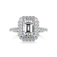 thumbnail image 1 of Alor Jewel Wedding Ring - Emerald Cut Excellent 1.9 Ct Moissanite Ring - 14K White Gold Plated Ring for Women's - Eternity Moissanite Ring for Her - Hidden Halo and Halo Moissanite Ring for Women's, 1 of 3