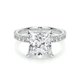 thumbnail image 1 of Alor Jewel Wedding Ring - Princess Cut Excellent 1.9 Ct Moissanite Ring For Women's - 14K White Gold Plated Ring - Solitaire with Accent Moissanite Ring - Eternity Band Moissanite Ring for Her, 1 of 3