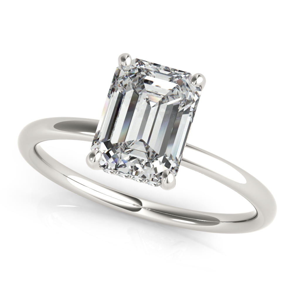 Alor Jewelry 1.6 Ct Emerald Cut Moissanite Engagement Ring - 14K White ...