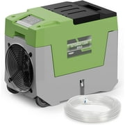AlorAir 180 PPD LGR Commercial Dehumidifier with Pump, 28 Gallons Heavy Duty Industrial Water Damage Restoration Dehumidifier for Homes Basements, Garages, and Job Sites, Green