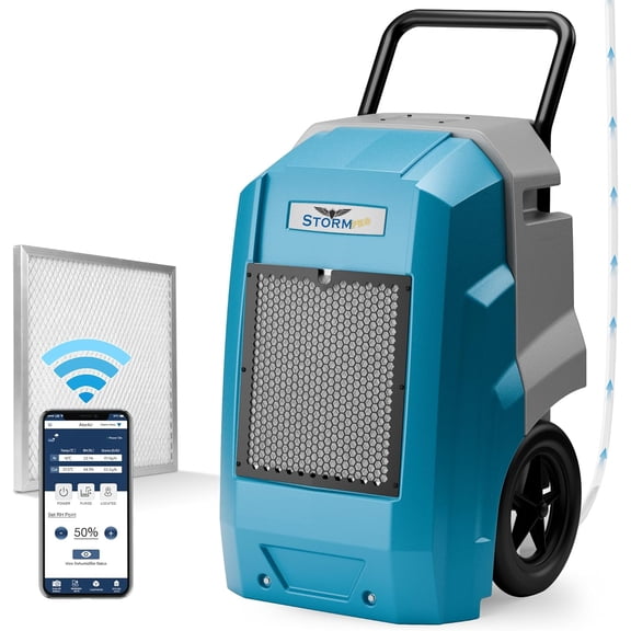 ALORAIR 180 Pints Smart WiFi LGR Commercial Dehumidifier with Pump Drain Hose, 2,300 Sq.Ft Dehumidifier Portable Industrial Dehu with Wheels for Water Damage Restore, Basements, Garages, and Job Site
