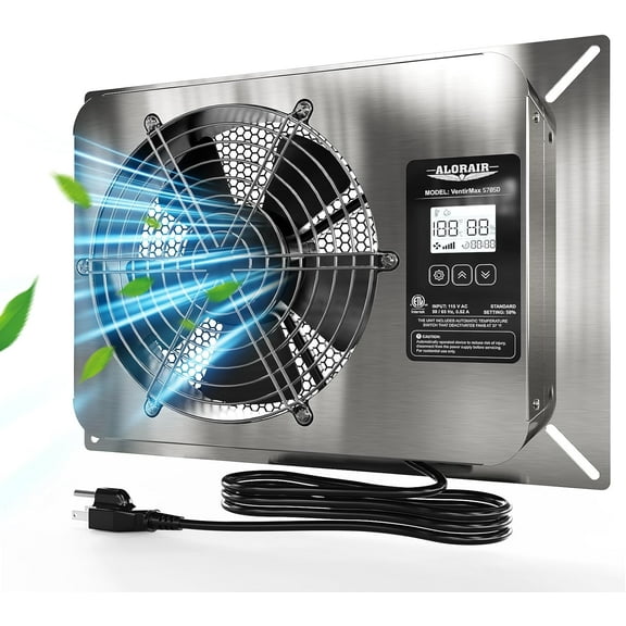 AlorAir 570 CFM Crawl Space Ventilator Fan with Temperature Humidity Controller, Speed Control, IP55 Rated Exhaust Fan,Timing Cycle