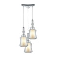 thumbnail image 1 of Elk Lighting Alora 3-light Triangular Pendant Fixture In Chrome With Clear And Opal White Glass 56501/3, 1 of 2