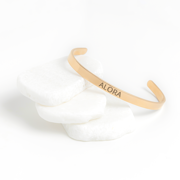 Alora Bracelet - Gifts for Alora - Personalized Cuff Bangle for Women Color Rose Gold