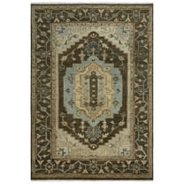 Alora Decor Abby 10' x 14' Dk. Brown/Brown/Blue Hand Knotted Area Rug