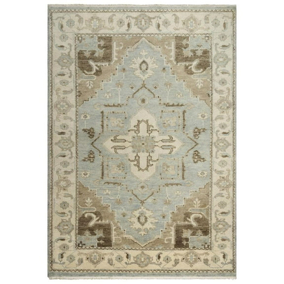 Alora Decor Abby 10' x 14' Traditional Gray/Blue/Brown Hand Knotted Area Rug