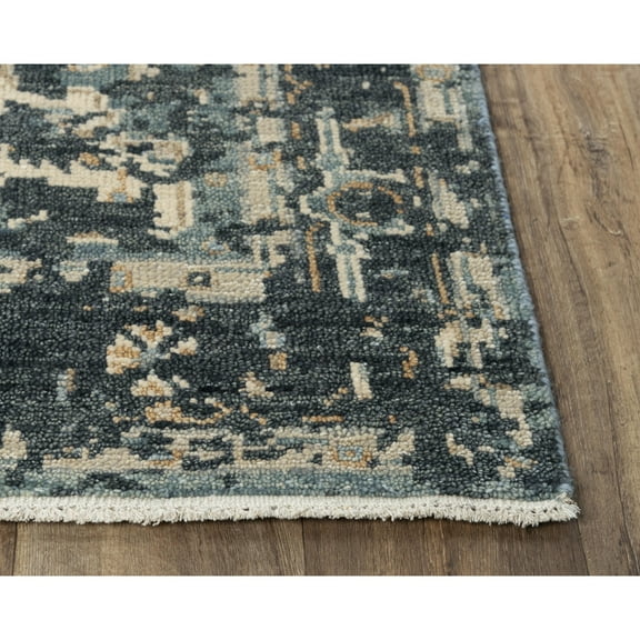 Alora Decor Abby 9' x 12' Traditional Blue/Blue Hand Knotted Area Rug