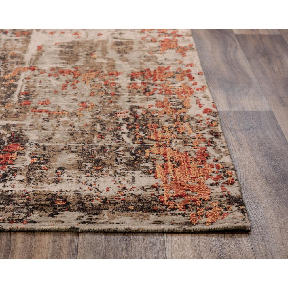 Alure 10' x 13' Red and Brown Wool Abstract Rug