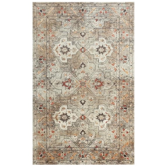 Alora Decor Alure 8' x 10' Classical Green/Beige/Apricot Hybrid Area Rug