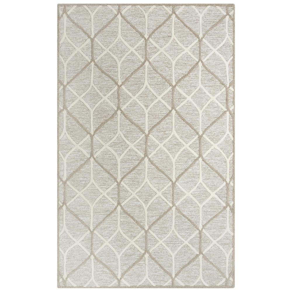 Handmade Geometric Brown Wool 5' x 7'6" Tufted Area Rug
