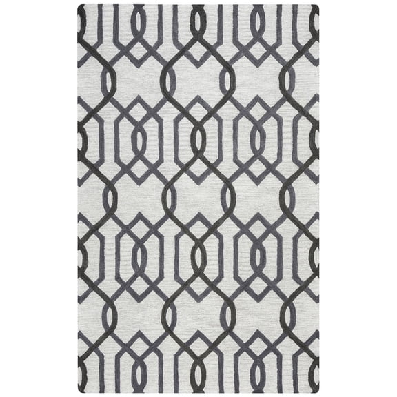 Alora Decor Berlin 10' x 14' Trellis Grey/Gray/Rust/Blue Hand-Tufted Area Rug