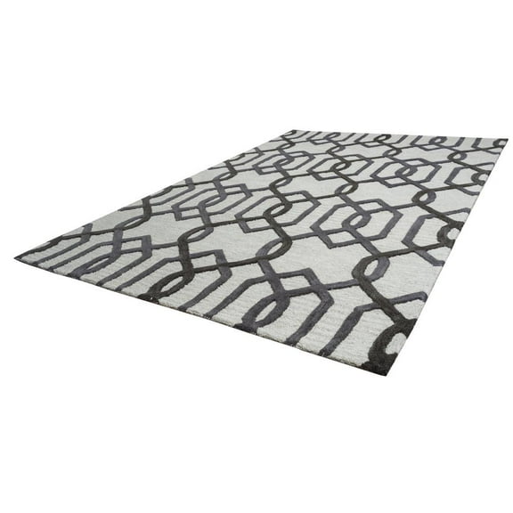 Alora Decor Berlin 10' x 14' Trellis Grey/Gray/Rust/Blue Hand-Tufted Area Rug