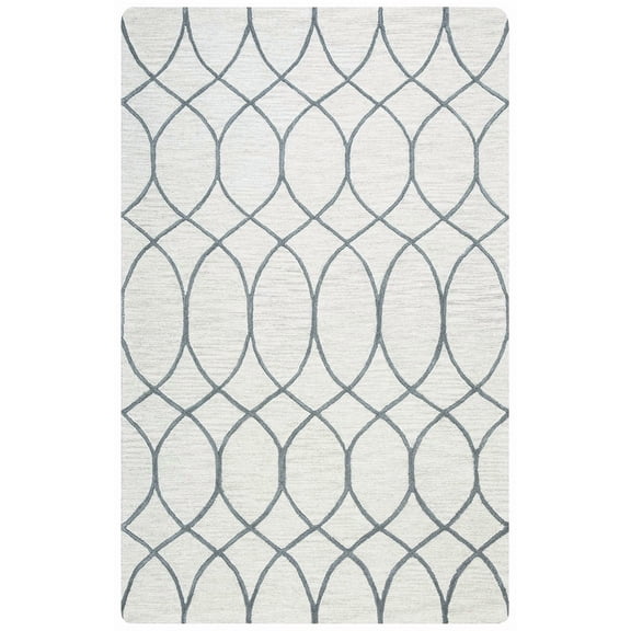 Alora Decor Berlin 6'6" x 9'6" Trellis Khaki/Gray/Rust/Blue Hand-Tufted Area Rug