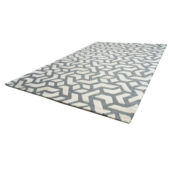 Alora Decor Berlin 8' x 10' Off White Gray Rust Blue Hand-Tufted Area Rug