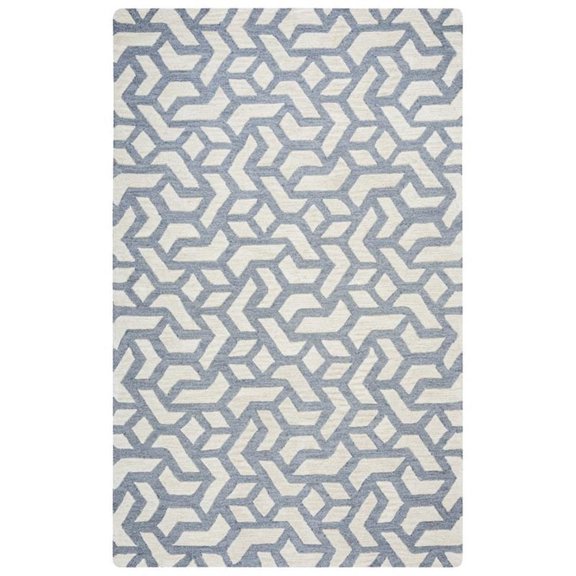 Alora Decor Berlin 9' x 12' Off White Gray Rust Blue Hand-Tufted Area Rug