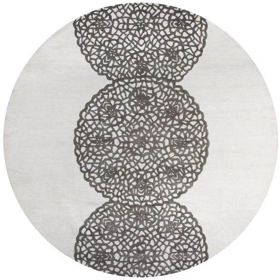 Alora Decor Charming 10' Round Grey/Gray/Rust/Blue Hand-Tufted Area Rug