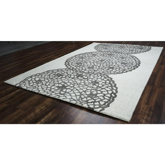 Alora Decor Charming 6'6" x 9'6" Grey/Gray/Rust/Blue Hand-Tufted Area Rug