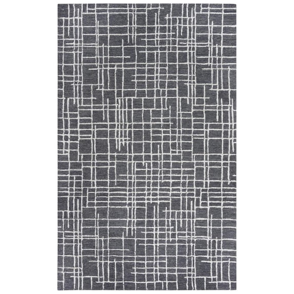 Alora Decor Classic 7'9" x 9'9" Geometric Charcoal/Black Hand Tufted Area Rug