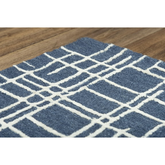 Alora Decor Classic 8'9" x 11'9" Geometric Blue/Blue Hand Tufted Area Rug
