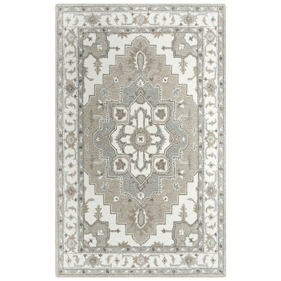 Alora Decor Conley Beige 5'X7'6" Tufted Wool Rug