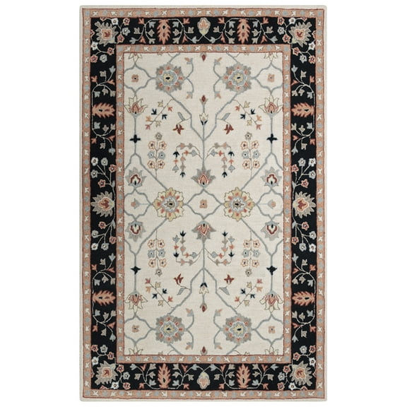 Alora Decor Conley Black 5'X7'6" Tufted Wool Rug