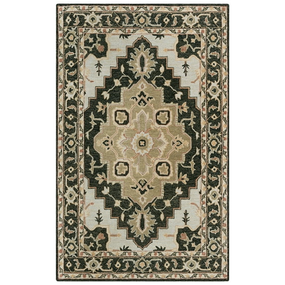 Alora Decor Conley Black 7'9"X9'9" Tufted Wool Rug