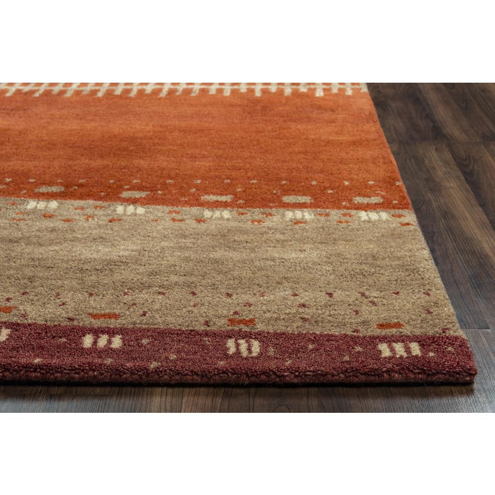 Desert Maroon and Beige Hand-Tufted Wool Runner Rug