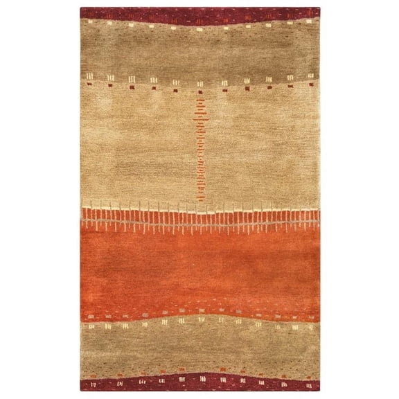 Alora Decor Desert 3'6" x 5'6" Maroon/Tan/Orange/beige Hand Tufted Area Rug