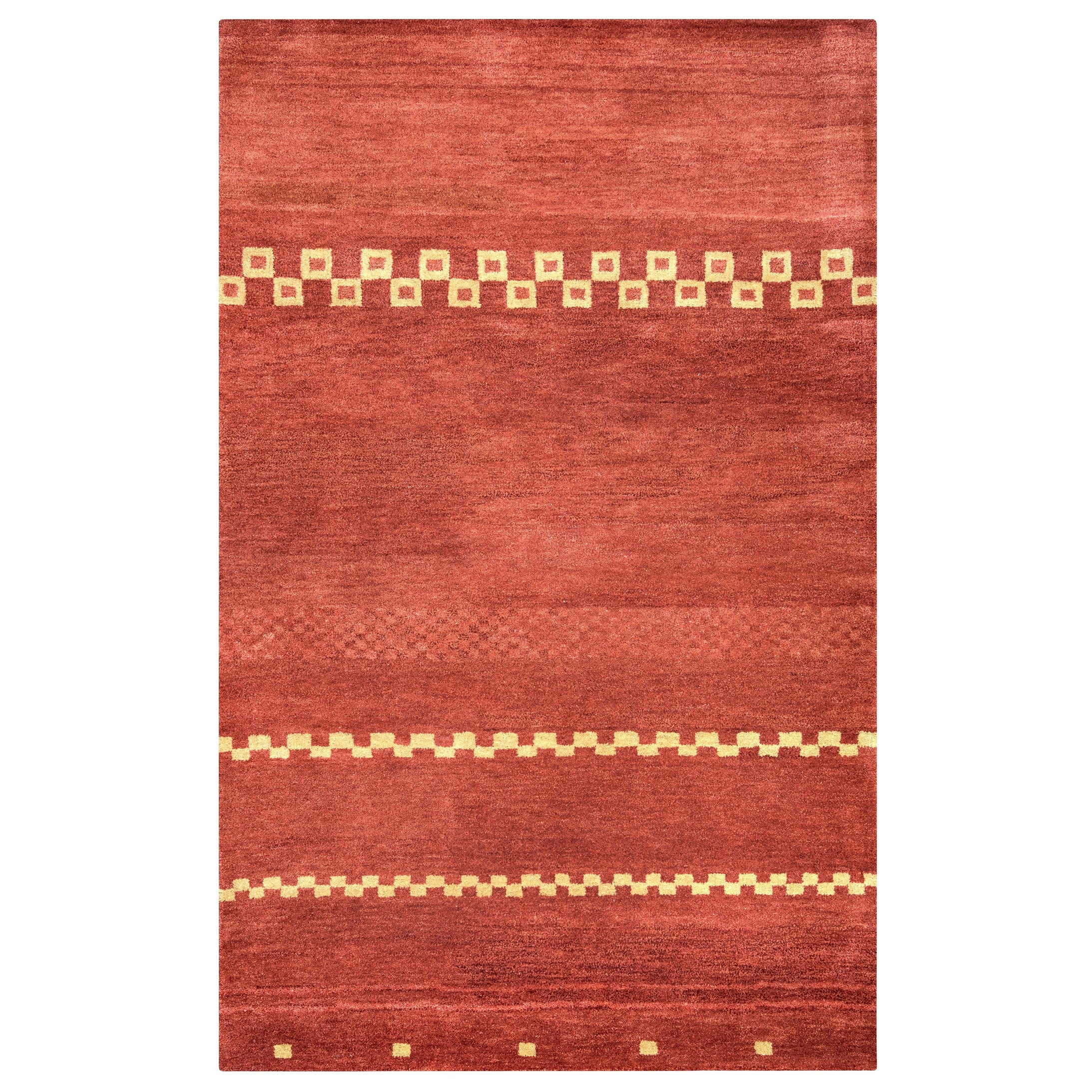 Handmade Red Wool 5' x 8' Tufted Area Rug