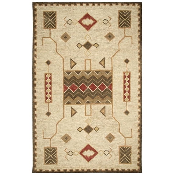 Alora Decor Durango 5' x 8' Southwest/Tribal Gold/Multi Hand-Tufted Area Rug