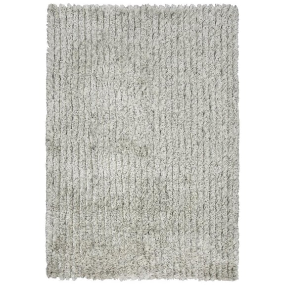 Alora Decor Eclipse 7'6"x9'6" Striped Shag White/Gray/Rust/Blue Tufted Area Rug