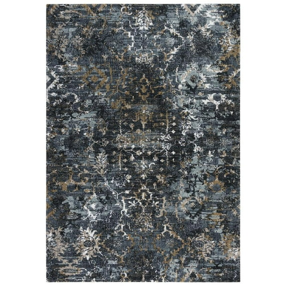 Alora Decor Elect 10' x 13' Charcoal/Blue/Brown Power-Loomed/Hybrid Area Rug