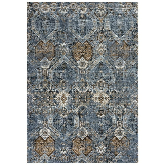 Alora Decor Elect 5'2" x 7'9" Gray/Blue/Brown Power-Loomed/Hybrid Area Rug